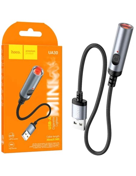 Hoco UA30 Mechero para Coche con ConexiÃ³n USB-A y cable 30cm