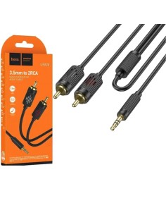 Cable de Audio Jack 3.5mm a Doble RCA 1.5 Metros Hoco UPA28 Negro