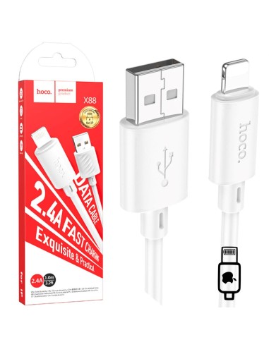 Cable USB a Lightning 1 metro Hoco X88 Blanco