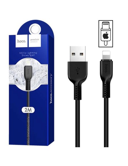 Cable USB a Lightning 2 metros Hoco X20 Flash Negro