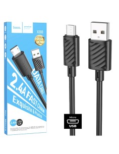 Cable USB a Micro USB 1 m 60W Hoco X88 Gratified Negro