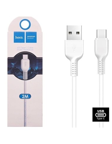 Cable USB a USB-C 2 metros Hoco X20 Flash Blanco