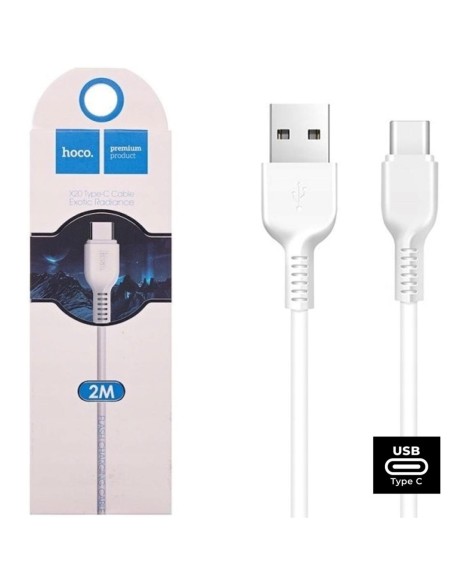 Cable USB a USB-C 2 metros Hoco X20 Flash Blanco