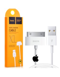 Cable USB Compatible Apple 30 Pin 1 metro Hoco X1 Blanco
