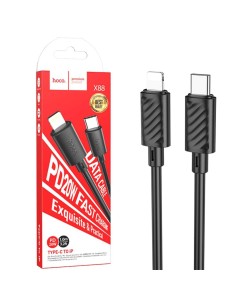 Cable USB-C a LIGHTNING 20W 1 metro 3 amp Hoco X88 Negro