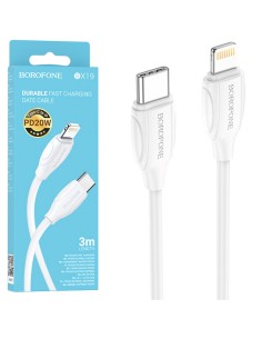 Cable USB-C a Lightning 3 metros 20W / 3Amp Borofone BX19 Blanco