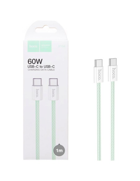 Cable USB-C a USB-C 1 Metro 60W Hoco X104 Green (para iPhone 15)