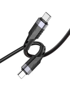Cable USB-C a USB-C 1.2 metros 60W Borofone BU35 Cuerda Reforzado Negro