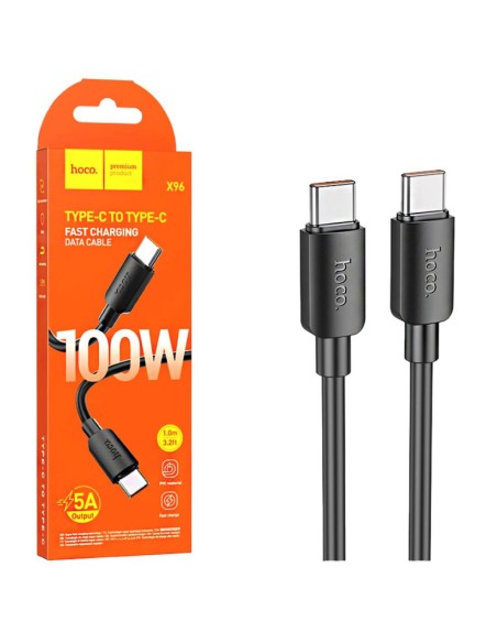 Cable USB-C a USB-C 100w Carga RÃ¡pida Hoco X96 1 Metro Negro
