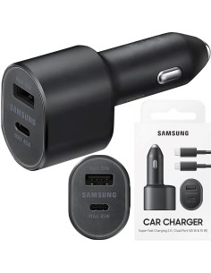 Cargador Coche USB y USB-C- 45W+15W+ Cable USB-C a USB-C Samsung (EP-L5300XB)