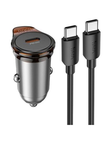 Cargador Coche USB-C 30W Hoco NZ16 con Salida Doble + Cable USB-C