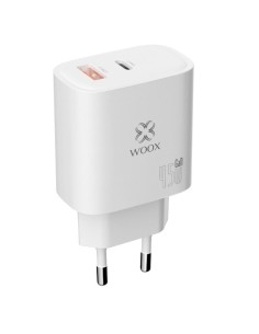 Cargador USB-A y USB-C GaN 45W Woox MX0091