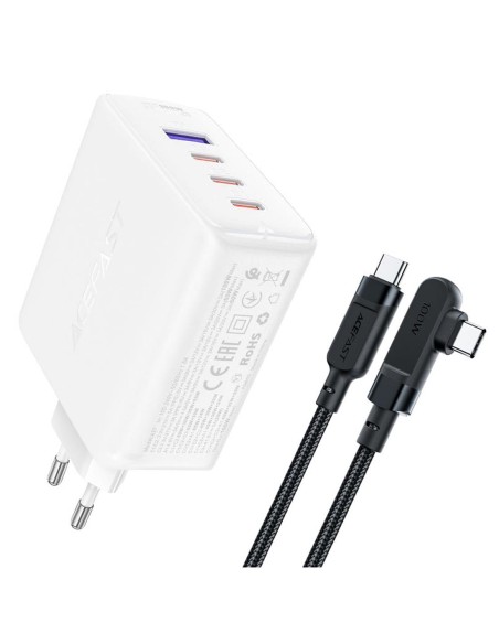 Cargador USB-C y USB 100W+ Cable USB-C Acefast A37 Blanco