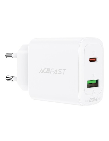 Cargador USB-C y USB 20W Acefast A25 Blanco