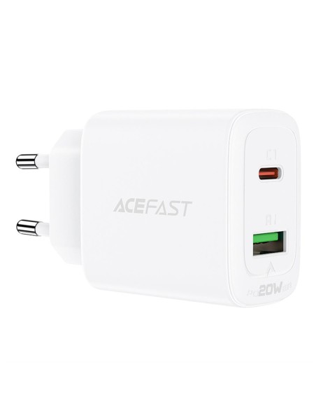 Cargador USB-C y USB 20W Acefast A25 Blanco