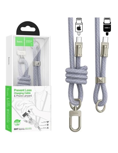 Hoco GH7 Colgatnte para MÃ³vil con Cable USB-C a Lightning 1.8m Denim Blue