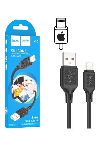 Hoco X90 Cable Cool Silicone Lightning Black