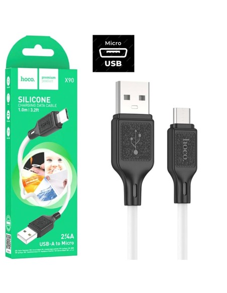 Hoco X90 Cable Cool Silicone Micro White