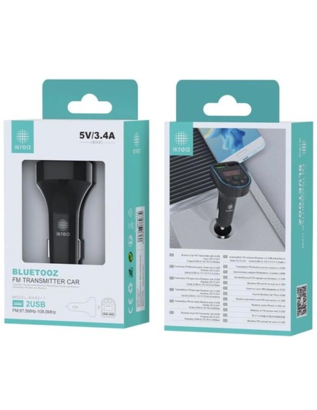 Transmisor FM con Bluetooth Ikrea WA0217 con cargador 18W