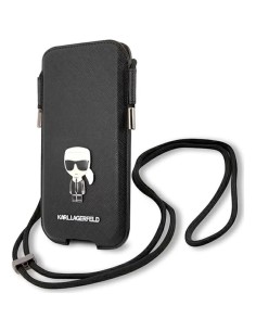 Karl Lagerfeld Torebka KLHCP12LOPHKMK 6.7" Negro Hardcase Saffiano Ikon