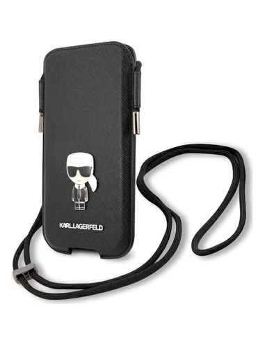 Karl Lagerfeld Torebka KLHCP12LOPHKMK 6.7" Negro Hardcase Saffiano Ikon