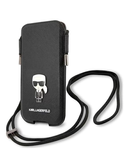 Karl Lagerfeld Torebka KLHCP12LOPHKMK 6.7" Negro Hardcase Saffiano Ikon