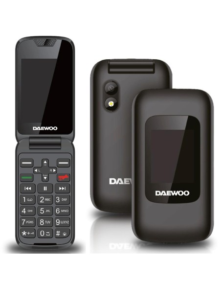 Daewoo DW8002BK TelÃ©fono MÃ³vil Senior Flip Doble Pantalla