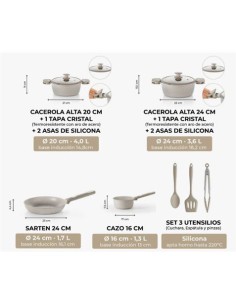 BATERIA DE COCINA 9 PIEZAS DENMARK MONIX 2