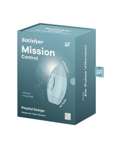 SUCCIONADOR Y VIBRADOR MISSION CONTROL AZUL SATISFYER