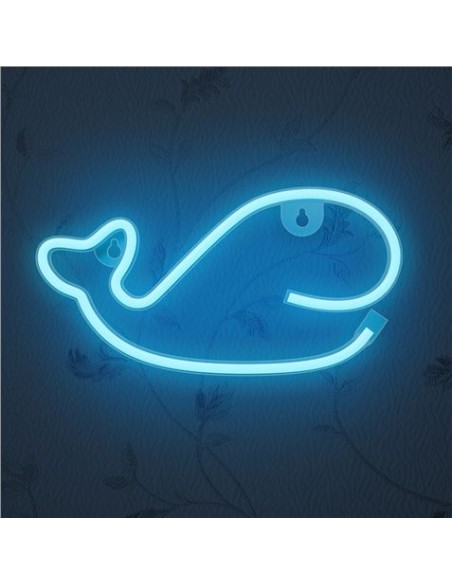 LAMPARA DECORATIVA NEON LED WHALE BLUE FOREVER