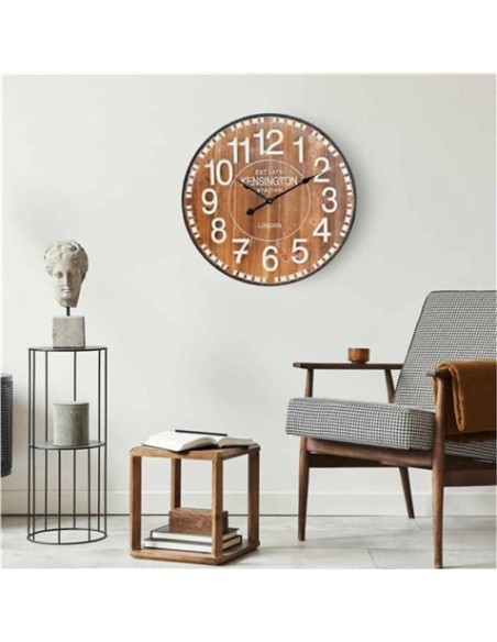 RELOJ DE PARED VINTAGE MADERA OSCURA 60CM