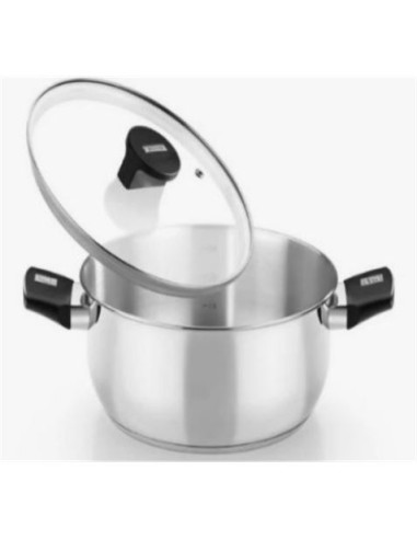 CACEROLA ACERO INOX CON TAPA VIDRIO 22CM ELITE MONIX