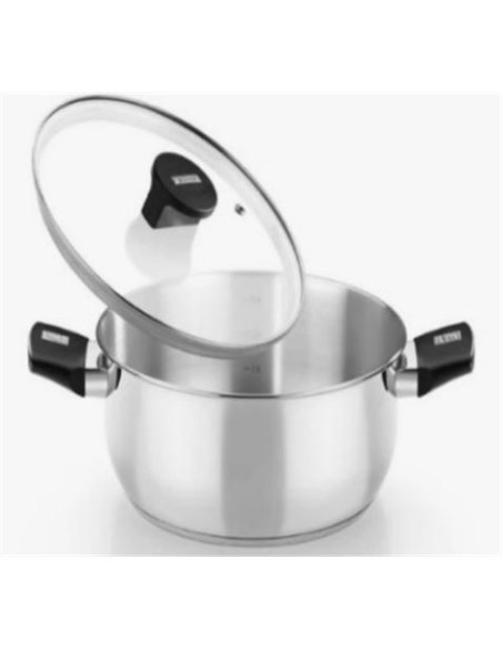CACEROLA ACERO INOX CON TAPA VIDRIO 22CM ELITE MONIX