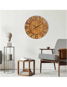 RELOJ DE PARED VINTAGE MADERA OSCURA 80CM 2