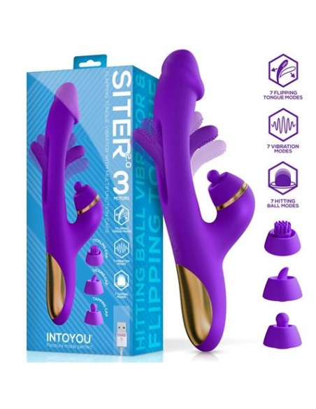 VIBRADOR CON LENGUA Y CABEZALES INTERCAMBIABLES SITER 2.0 INTOYOU