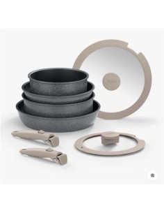 SET 3 SARTENES 20/24/26CM CON MANGO EXTRAIBLE ONE CLICK PIETRA MONIX