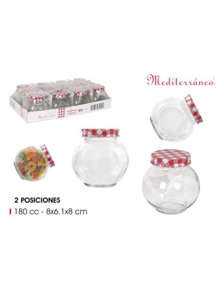 TARRO VIDRIO 2 POSICIONES 180ML TAPA ROSCA