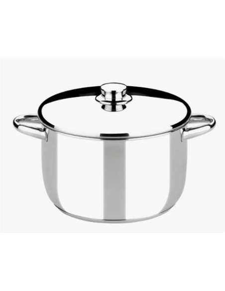 OLLA DE ACERO INOXIDABLE 26CM 8 LITROS OPTIMA CON TAPA ACERO MONIX