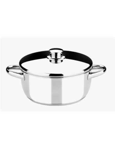 CACEROLA ACERO INOXIDABLE 24CM 4 LITROS OPTIMA CON TAPA ACERO MONIX