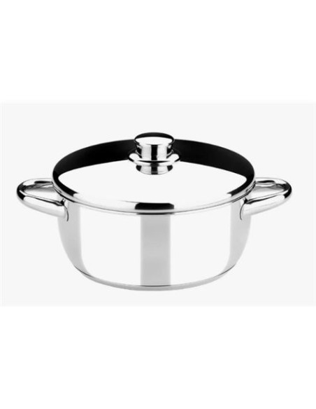 CACEROLA ACERO INOXIDABLE 24CM 4 LITROS OPTIMA CON TAPA ACERO MONIX