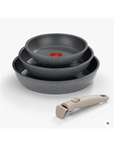 SET 3 SARTENES 20/24/26CM CON MANGO EXTRAIBLE ONE CLICK PIETRA MONIX