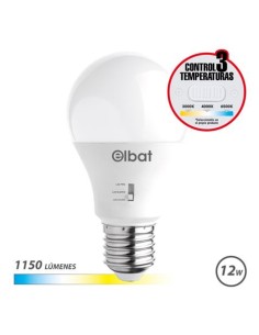 BOMBILLA LED A60 | 12W | 1150LM | E27 | LUZ CALIDA/BLANCA/FRIA | ELBAT