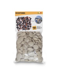 PIEDRAS DECORATIVAS JARDIN EN POLIPROPILENO REGENERADO 1KG BLANCO-GRIS CLAR