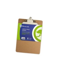 CARPETA SUJETAPAPELES CON BASE DE MADERA Y PINZA METALICA FORMATO A5