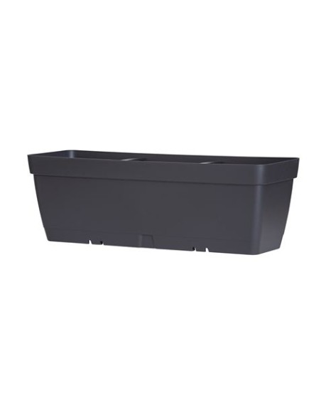 MACETA RECTANGULAR 50CM ANTRACITA CON DEPOSITO DE AGUA ARTPLAST