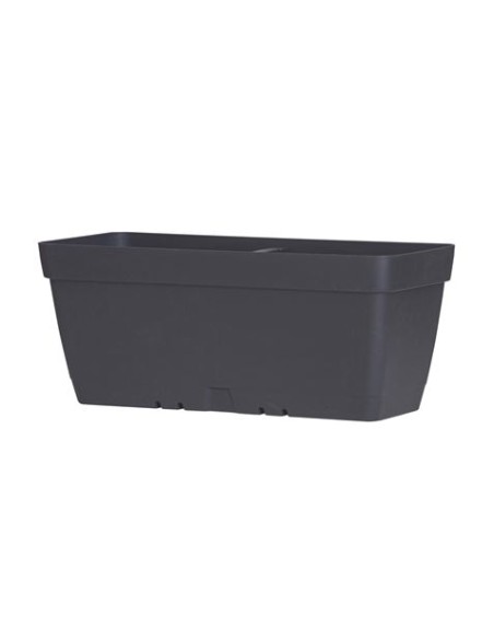 MACETA RECTANGULAR 40CM ANTRACITA CON DEPOSITO DE AGUA ARTPLAST