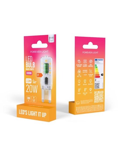 BOMBILLA LED G9 2.2W 200 LUMEN LUZ CALIDA FOREVER