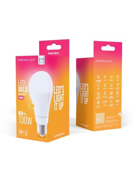 BOMBILLA LED A65 | 17W | 2100LM | E27 | LUZ CALIDA | FOREVER