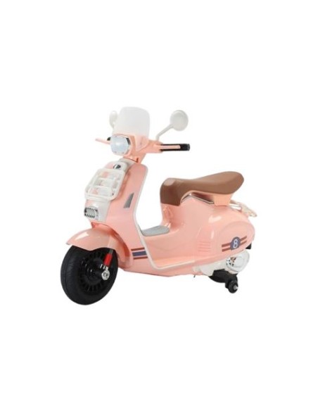 MOTO SCOOTER CLASICO CON RUEDINES ROSA