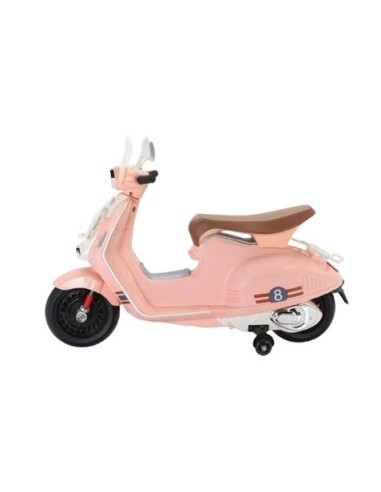 MOTO SCOOTER CLASICO CON RUEDINES ROSA